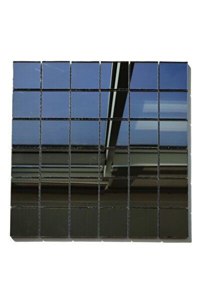 MozaiKristaL Mutfak tezgah arası 48x48x4mm Füme Ayna, 30x30cm Fileli Ayna Moz...