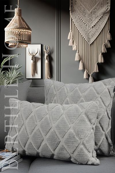 Bertille Home Husă de pernă decorativă cu două fețe Welsoft Jacquard în stil boem