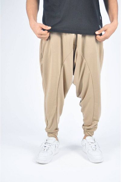 SUPERBLUE Men's Elastic Waist Baggy Mink Baggy Trousers