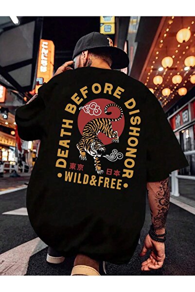 cc collection Ανδρικό μπλουζάκι με στάμπα τίγρης, oversized