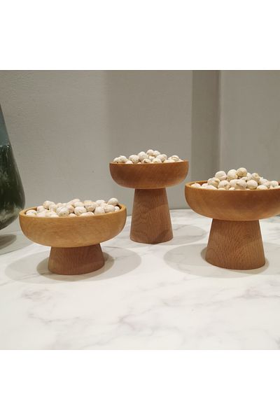ayrawood 9 cm Cork Wooden Presentation Set of 3 Fruit Presentation Breakfast Presentation Natural Products