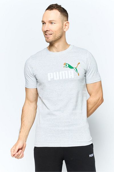 Puma Men Sportswear Fit Short Sleeve Training T Shirt, Grey Heather