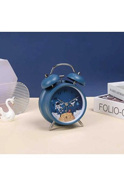 bilger Uzay ve Astronot Temalı Pilli Masa Saati Nostaljik ve Dekoratif Çalar Saat