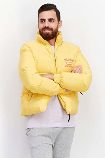 Bel-Air Athletics Men Sportswear Fit Long Sleeves Puffer Jacket, Yellow
