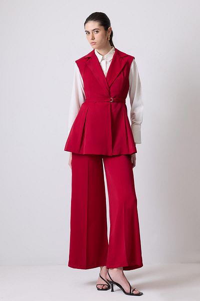 Touché Privé Pleated Double Breasted Vest Pants Suit