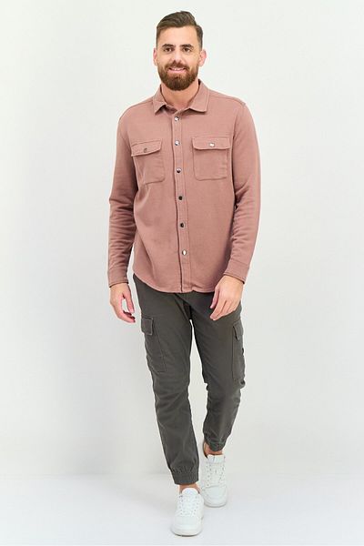 Feat Men Solid Hybrid Jacket Shirt, Mauve