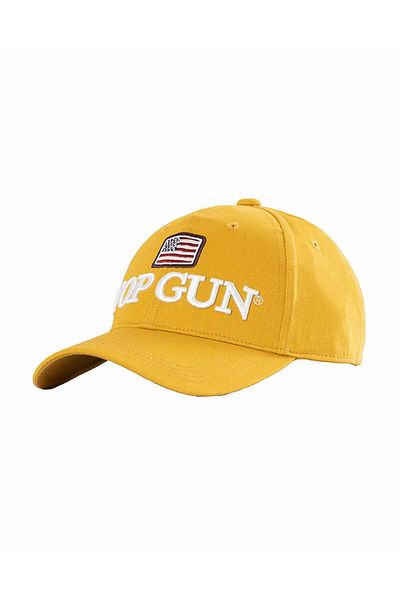 TOP GUN Logo and Flag Cap Embroidered Cotton Hat for Men Adjustable Fit with Patriotic Design