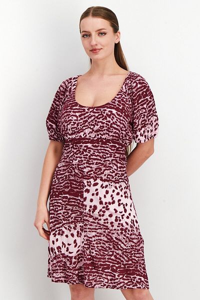 Whistles Women Jaguar Ruched Midi Dress, Burgundy