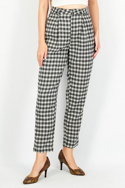 Heartbreak Women Regular Fit Checkered Pants, Black/light Grey