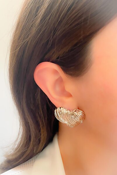 Trinos أقراط فولاذية غير متناظرة على شكل قلب مسنن