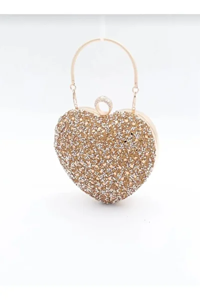 çantamgelsin Women's Heart Stone Crystal Evening Dress Bag Special Occasion Bag