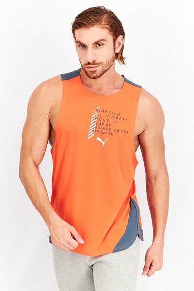 Puma Men Sportswear Fit Sleeveless Training Tank Top, Orange