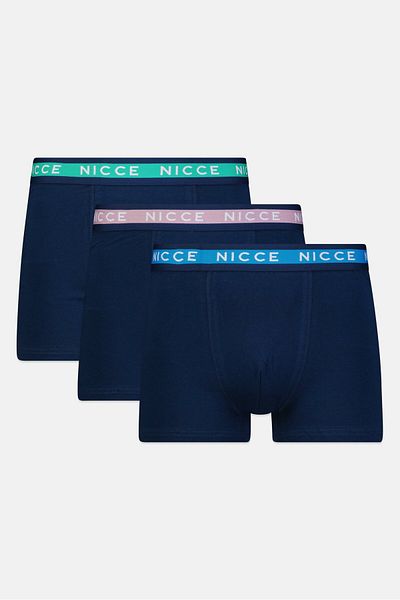Nicce Men 3Pcs Pack Brand Logo Boxers, Navy