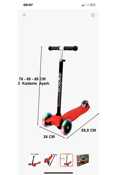 Shinaro Can Twist Maxi Scooter Lighted Wheel Non-Slip Base 80 kg 3+