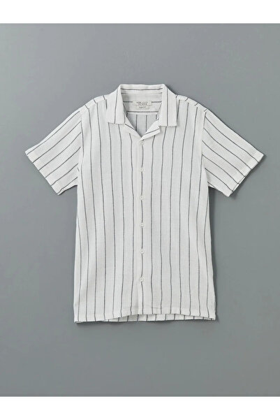 LC Waikiki Lcw Vision bela majica kratkih rukava Prugasto za dečake