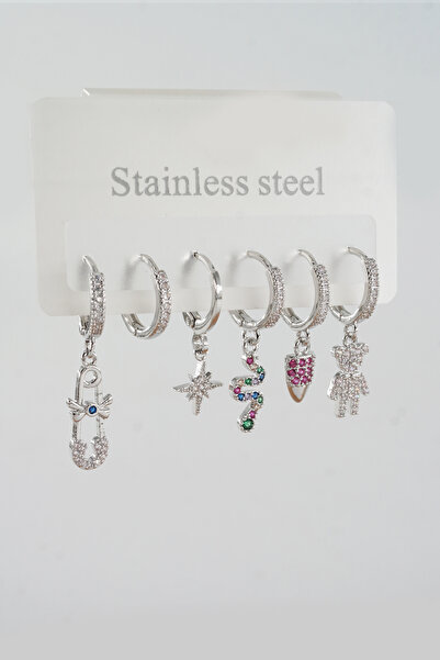 ARTEMİSİA Women's Vip Series Antiallergenic Hanging Figured Earring Set of 6