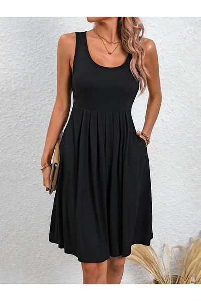 Masspera Rochie mini cu decolteu în U cu bretele plisate în față