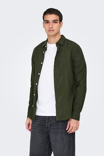 Only & Sons Onscaiden Linen and Cotton Blended Slim Fit Shirt Men's Shirt 22012321