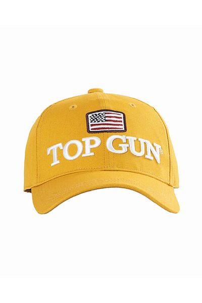 TOP GUN Logo and Flag Cap Embroidered Cotton Hat for Men Adjustable Fit with Patriotic Design