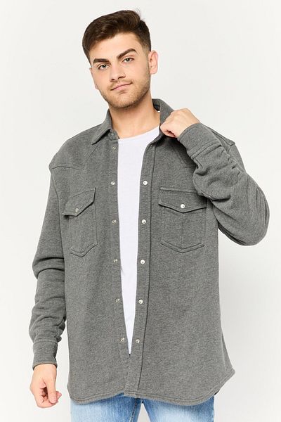 Diesel Men Plain Jacket Shirt, Grey