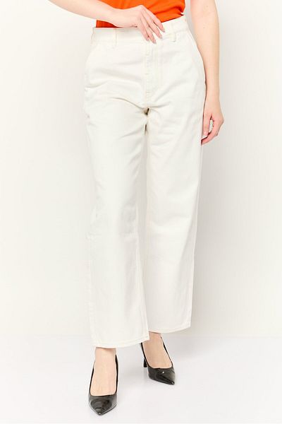 Esprit Women Dad Fit Plain Non-stretchable Jeans, White