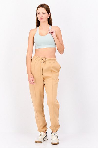 Nautica Women Regular Fit Embroidered Logo Joggers Pant, Beige
