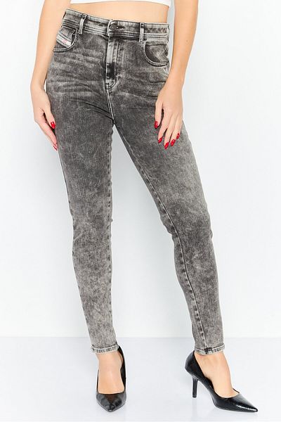 Diesel بنطلون جينز نسائي 1984 Slandy Skinny Fit بخصر مرتفع وساق ضيقة قابلة للتمدد، أسود