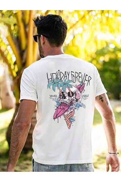 cc collection Tricou oversize pentru bărbați cu imprimeu Holiday Forever