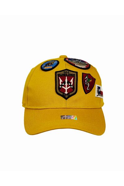 TOP GUN Patches Cap for Men Vintage Military Style Cotton Adjustable Hat with Embroidered Patches