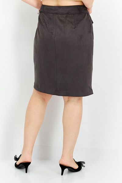 Anne Klein Women Plain Mini Skirt, Grey