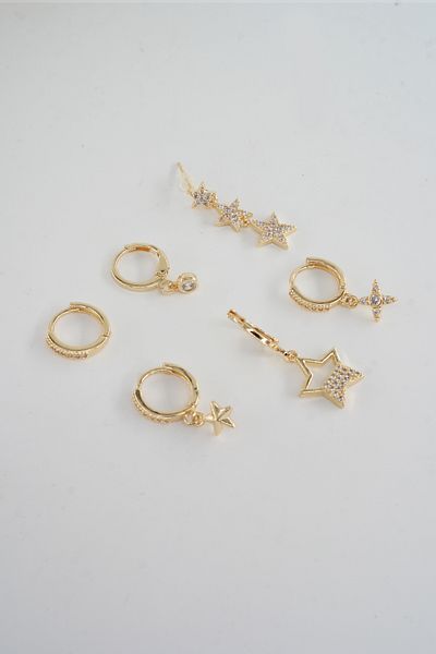ARTEMİSİA Women's Vip Series Antiallergenic Hanging Figured Earring Set of 6