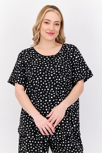 Anne Klein Women 2 Pieces Allover Print Pajama Set, Multicolor