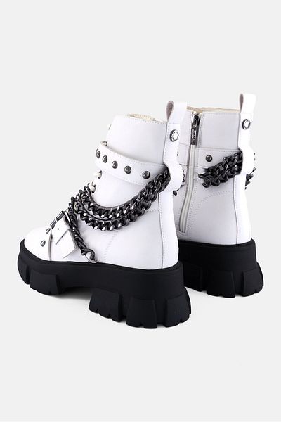 Steve Madden Women Tranquil Lace Up Ankle Boots, White