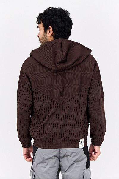 adidas Men Sportswear Fit Long Sleeve Outdoor Jackets, Choco Brown