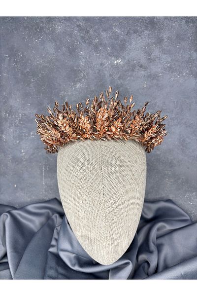 Hayalperest boncuk Rose color elisa design beaded bridal henna crown hair accessory