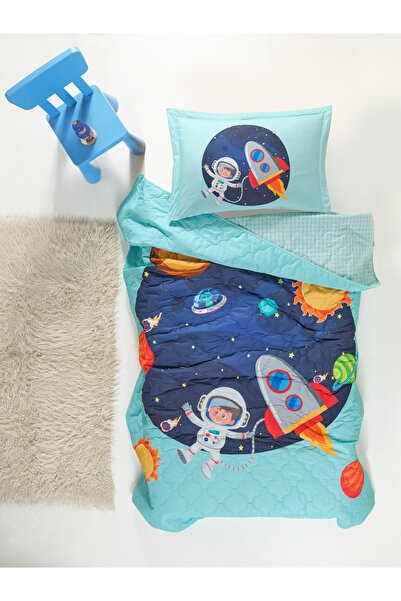 vionka home TEK KİŞİLİK YATAK ÖRTÜSÜ SETİ ASTRONOT