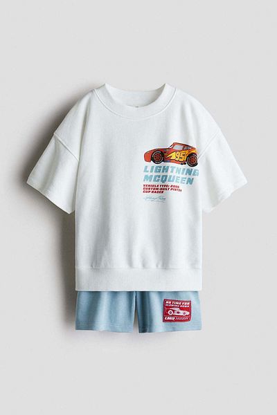 H&M 2-piece printed sweatshirt set
