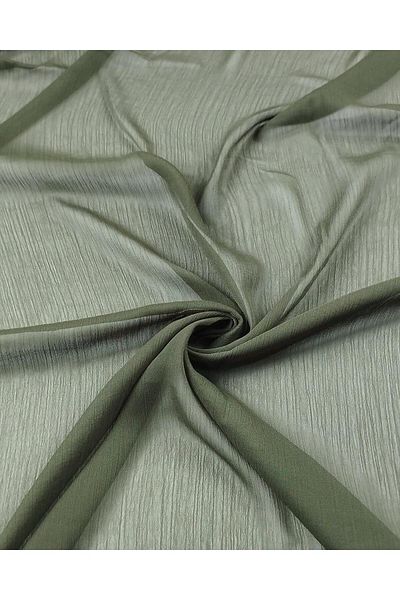 Kumaş Parça Σιφόν ζαρωμένο σε χακί χρώμα (Πλάτος 140 cm x Μήκος 290 cm)
