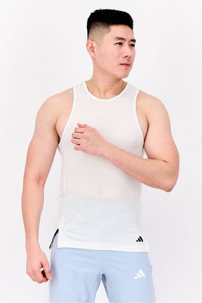 adidas Men Sportswear Fit Sleeveless Training Top, White