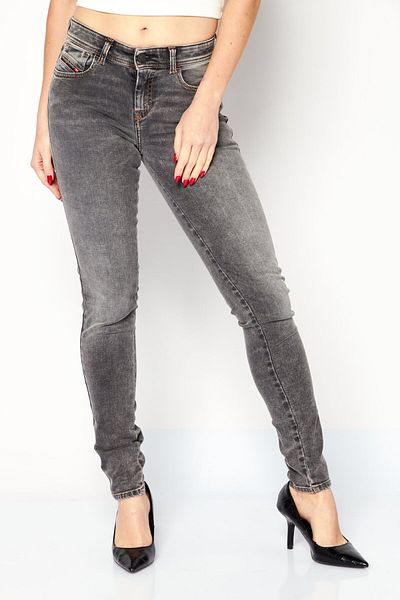 Diesel Women 2017 Slandy Super Skinny Fit Washed Stretchable Jeans, Charcoal