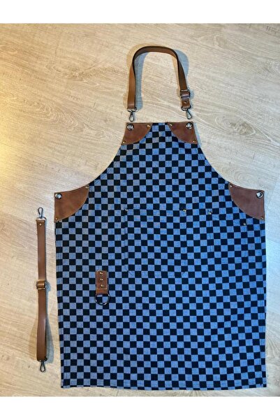 MARTEN مريلة ألبكة للشيف والنادل والحلاق - تفاصيل جلدية قابلة للتعديل