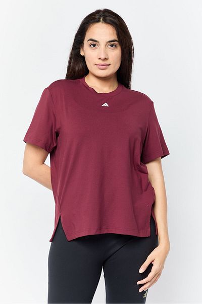 adidas Women Sportswear Fit Short Sleeve Training T-shirt, Maroon