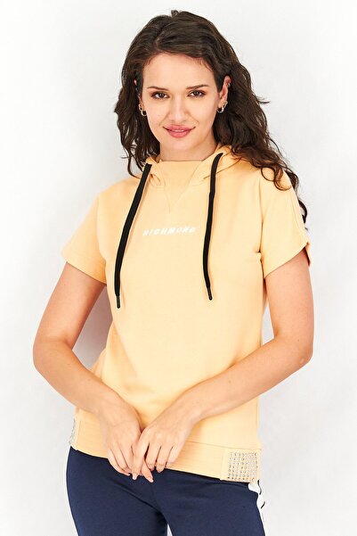 John Richmond Women Sportswear Fit Hooded Top, Orange
