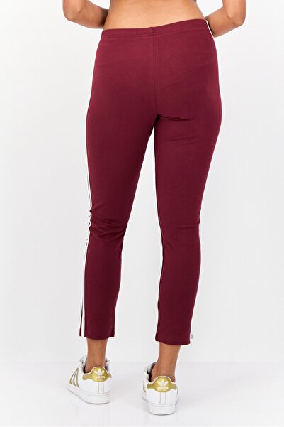 adidas Women Tight Fit Brand Logo Training Leggings, Maroon