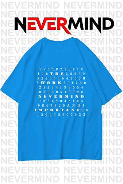 NEVERMIND supradimensionat Tricou negru unisex grafic cu imprimeu , potrivire confortabilă