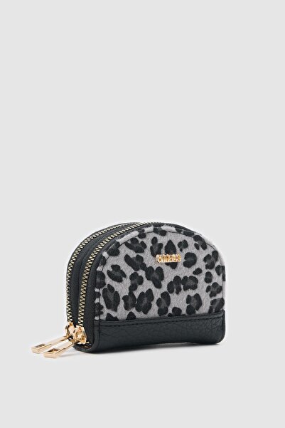 OLLBAG Jefece Gri Leopar Desen Çanta Cüzdan