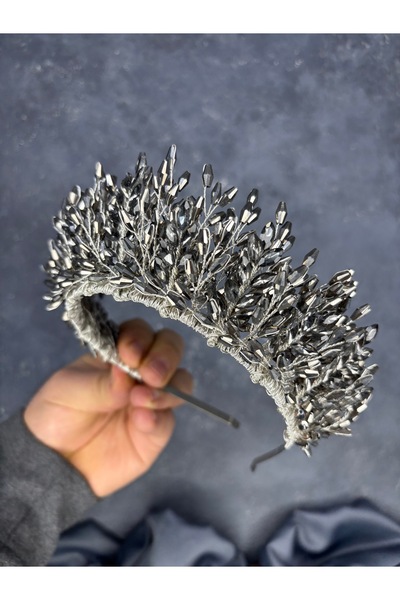 Hayalperest boncuk Elisa Design Beaded Bridal Henna Crown Hair Accessory