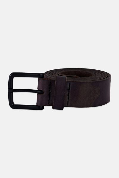 Timberland Women Brand Logo Leather Belt, Dark Brown