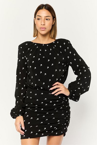 Diesel Women Allover Print Mini Dress, Black