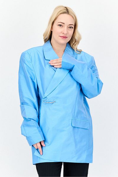 collusion Women Regular Fit Plain Co-ord Blazer, Blue